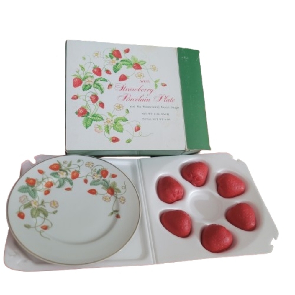 Strawberry Soap And Soap Dish Porcelain Plate